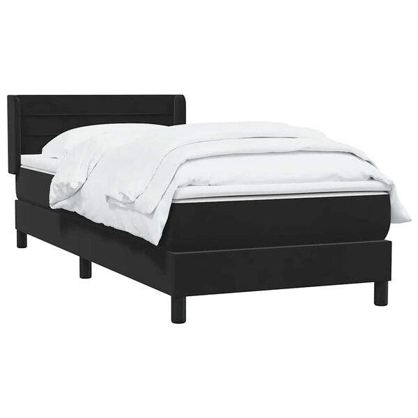 vidaXL Cama box spring com colch&atilde;o 90x210 cm veludo preto