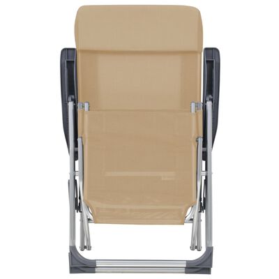 vidaXL Cadeiras campismo dobráveis c/ apoios pés 2 pcs textilene creme