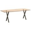 vidaXL P&eacute;s para mesa de jantar em formato de X, 2 pe&ccedil;as, a&ccedil;o natural, 57x(72-73) cm, a&ccedil;o