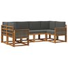 vidaXL Conjunto de Sof&aacute;s para Exterior 6 pcs Natural e Antracite