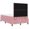 vidaXL Cama Box Spring LED com colch&atilde;o Rosa 120 x 190 cm tecido