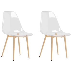 vidaXL Cadeiras de jantar 2 pcs PET transparente
