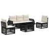 vidaXL Conjunto de Sof&aacute; de Jardim 6 unid. Preto e Branco Creme vime PE