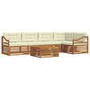 vidaXL Conjunto de Sof&aacute;s para Exterior 6 pcs Natural e Creme