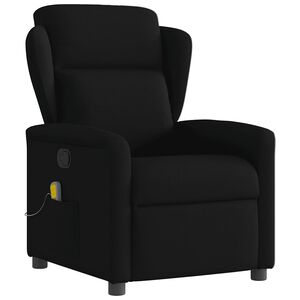 vidaXL Poltrona de massagens reclin&aacute;vel tecido preto