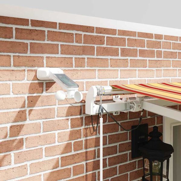 vidaXL Toldo Retrátil Amarelo e Laranja 500 × 300 cm Poliéster e Metal