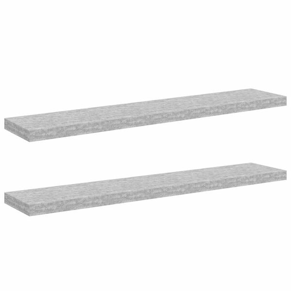 vidaXL Prateleiras de parede 2 pcs 120x23,5x3,8cm MDF cinzento-cimento