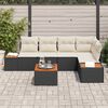 vidaXL Conjunto de Sof&aacute; de Jardim 6 pcs Preto e creme Rattan Sint&eacute;tico