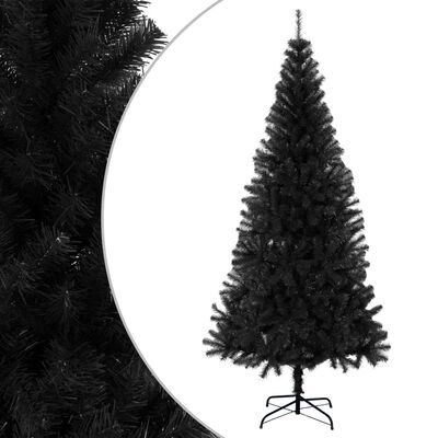 vidaXL Árvore de Natal artificial com suporte 180 cm PVC preto