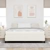 vidaXL Estrutura da Cama com colch&atilde;o Creme 180 x 200 cm tecido