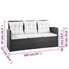 vidaXL 5 pcs conjunto lounge de jardim c/ almofadões vime PE preto