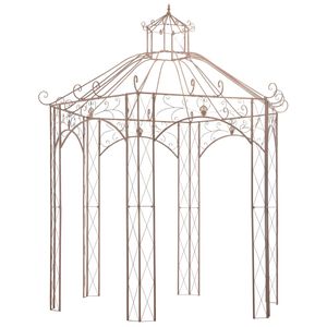 vidaXL Pavilh&atilde;o de jardim antigo castanho 3 m ferro