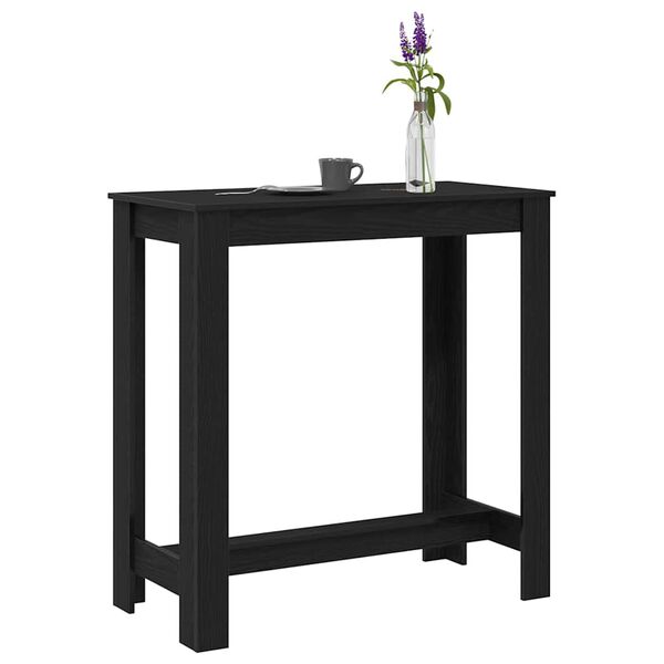 vidaXL Mesa de bar Carvalho Preto 102 x 50 x 103,5 cm