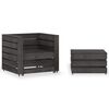 vidaXL 2 pcs conjunto lounge jardim em paletes pinho impregnado cinza