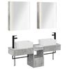 vidaXL Conjunto de Arm&aacute;rios para Banheiro 5 pcs Cinzento Cimento