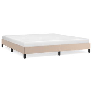 vidaXL Estrutura de cama 180x200 cm couro artificial cappuccino