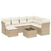 vidaXL 8 pcs conjunto de sof&aacute;s p/ jardim com almofad&otilde;es vime PE bege