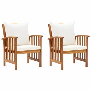 vidaXL Cadeiras de jardim c/ almofad&otilde;es 2 pcs madeira ac&aacute;cia