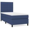 vidaXL Cama com molas/colch&atilde;o 90x200 cm tecido azul