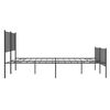 vidaXL Estrutura de cama com cabeceira e p&eacute;s 140x200 cm metal preto