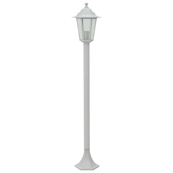 vidaXL Candeeiros de pé para jardim 6 pcs E27 110 cm alumínio branco