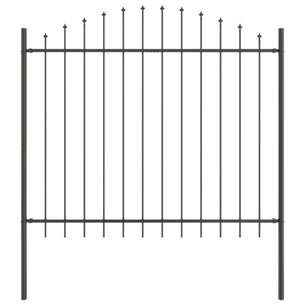 vidaXL Cerca para Jardim 7 pcs Cinzeto 170 x 190 cm A&ccedil;o revestido a p&oacute;