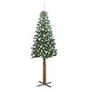 vidaXL Árvore de Natal Slim com 300 LEDs com suporte Verde 210 cm