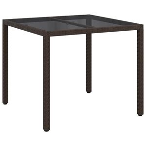 vidaXL Mesa de Jardim Castanho 90 x 90 x 75 cm vime PE