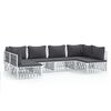 vidaXL 6 pcs conjunto lounge de jardim com almofad&otilde;es a&ccedil;o branco