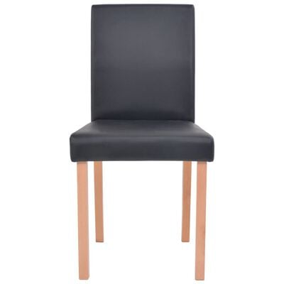 vidaXL Mesa e cadeiras de jantar 7 pcs couro artificial carvalho preto