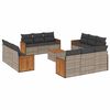 vidaXL 13 pcs conjunto sof&aacute;s p/ jardim c/ almofad&otilde;es vime PE cinzento