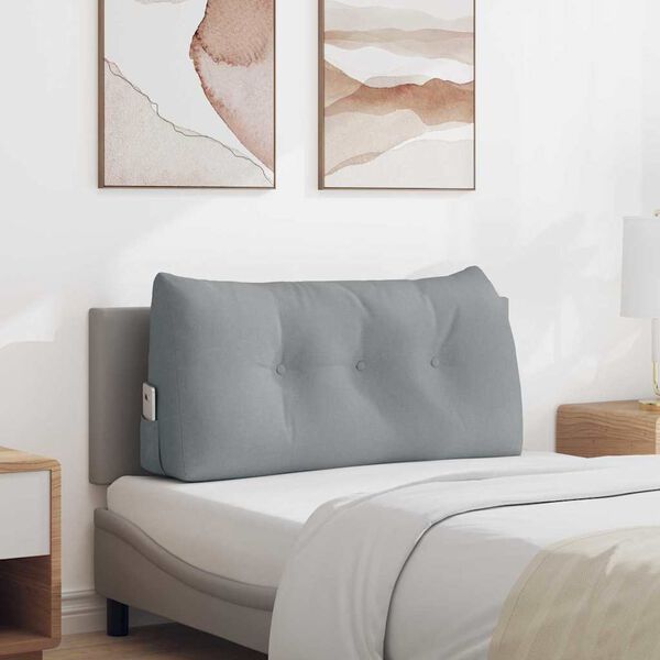 vidaXL Travesseiro para Costas Cinzento-claro 100 x 24 x 50 cm tecido