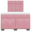 vidaXL Cama boxspring com colch&atilde;o 120x190 cm veludo rosa