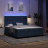 vidaXL Cama Box Spring LED com colch&atilde;o Azul 180 x 200 cm tecido