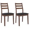 vidaXL Cadeiras de jantar com almofad&otilde;es 2 pcs madeira maci&ccedil;a castanho