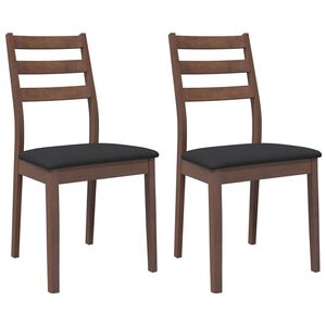 vidaXL Cadeiras de jantar com almofad&otilde;es 2 pcs madeira maci&ccedil;a castanho