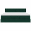 vidaXL Estrutura de cama otomana com colch&atilde;o 160x200 cm verde escuro