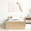 vidaXL Estrutura cama s/ colch&atilde;o derivados de madeira carvalho sonoma
