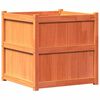 vidaXL Vaso/floreira de jardim 70x70x70 cm pinho maci&ccedil;o castanho cera