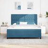 vidaXL Cama Box Spring LED com colch&atilde;o Azul Escuro 180 x 200 cm tecido