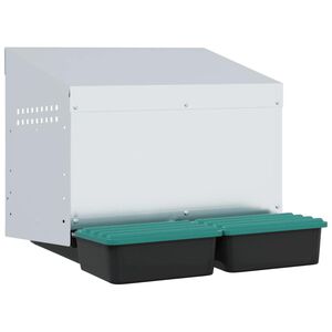 vidaXL Caixa de nidifica&ccedil;&atilde;o para galinhas com 2 compartimentos, montada na parede, em a&ccedil;o galvanizado