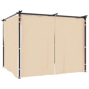 vidaXL Gazebo com cortinas 3x3 m a&ccedil;o creme