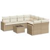 vidaXL 9 pcs conjunto de sof&aacute;s p/ jardim com almofad&otilde;es vime PE bege