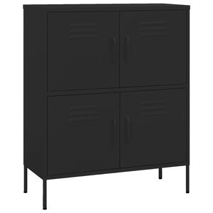 vidaXL Arm&aacute;rio de arruma&ccedil;&atilde;o a&ccedil;o 80x35x101,5 cm preto