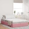 vidaXL Cama com Armazenamento com colch&atilde;o Rosa 120 x 200 cm Veludo