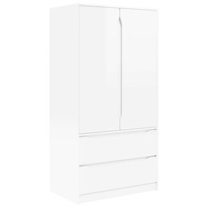 vidaXL Guarda-roupa com gaveta Branco Alto Brilho 79,5 x 49 x 156 cm