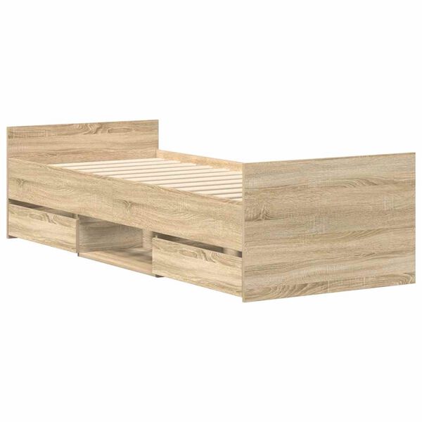 vidaXL Estrutura cama c/ painéis de cabeceira e pés carvalho sonoma