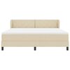 vidaXL Cama box spring com colch&atilde;o Creme 180 x 200 cm tecido