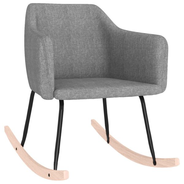 vidaXL Cadeira de baloi&ccedil;o tecido cinzento-claro