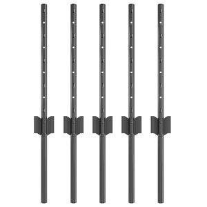 vidaXL Poste de Cerca Embutido 5 unid. Cinzento 80 cm
